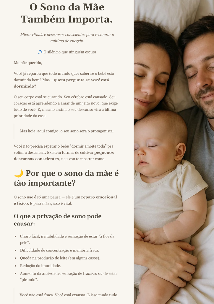 O Sono da Mãe Também Importa - Autocuidado maternal
